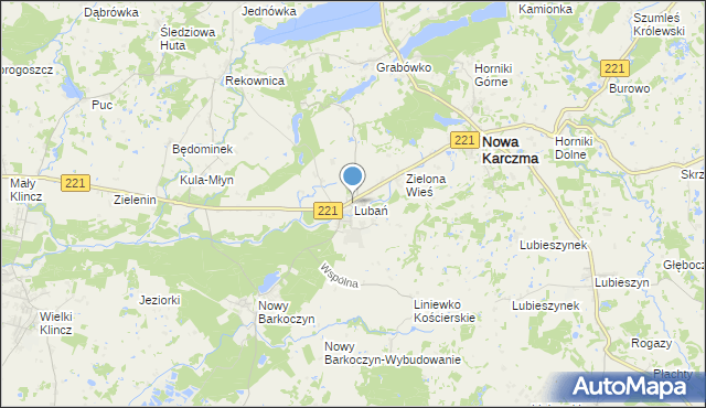mapa Lubań, Lubań gmina Nowa Karczma na mapie Targeo